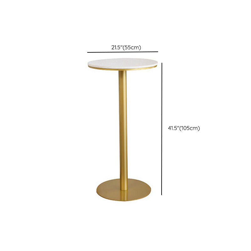 Glam Bar-height Table White Stone Top Pub Table with Gold Base Clearhalo 'Bar Furniture' 'Bar Tables' 'bar_tables' 'furn' 'furn_bar_tables' 'Furniture' 'Kitchen & Dining Furniture' 6321379
