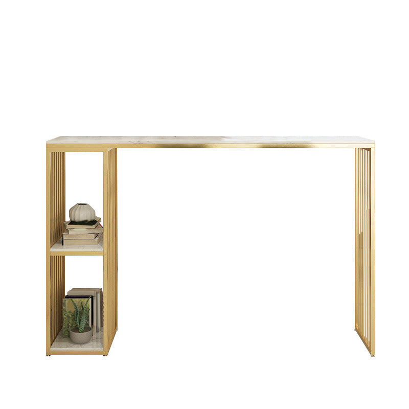 Modern Style Bar-height Table Gold Base Bar Table for Kitchen Clearhalo 'Bar Furniture' 'Bar Tables' 'bar_tables' 'furn' 'furn_bar_tables' 'Furniture' 'Kitchen & Dining Furniture' 6321389
