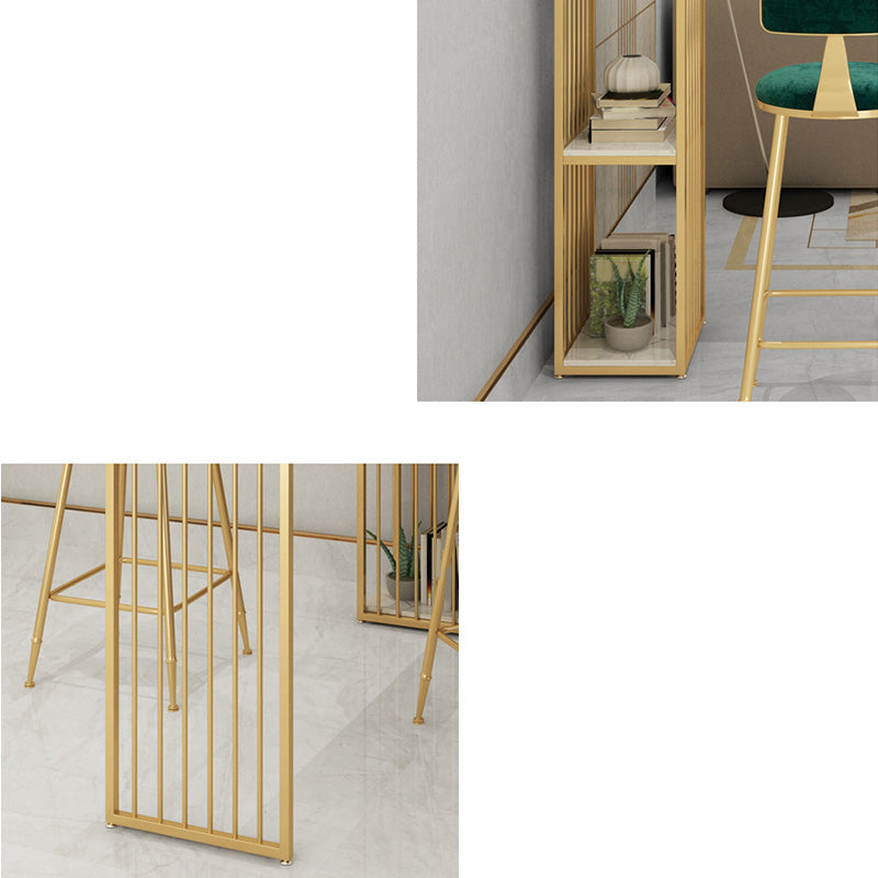 Modern Style Bar-height Table Gold Base Bar Table for Kitchen Clearhalo 'Bar Furniture' 'Bar Tables' 'bar_tables' 'furn' 'furn_bar_tables' 'Furniture' 'Kitchen & Dining Furniture' 6321391