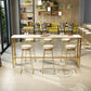 Modern Bar-height Table with Faux Marble Top Table for Patio Use