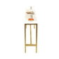 Modern Bar-height Table with Faux Marble Top Table for Patio Use