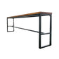 Wood Top Table with Black Legs and Metal Base Kitchen Bar Table Clearhalo 'Bar Furniture' 'Bar Tables' 'bar_tables' 'furn' 'furn_bar_tables' 'Furniture' 'Kitchen & Dining Furniture' 6321462