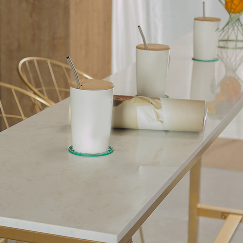 Glam Bar-height Table with Faux Marble Top Table for Patio Use Clearhalo 'Bar Furniture' 'Bar Tables' 'bar_tables' 'furn' 'furn_bar_tables' 'Furniture' 'Kitchen & Dining Furniture' 6321477