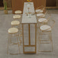 Glam Bar-height Table with Faux Marble Top Table for Patio Use Clearhalo 'Bar Furniture' 'Bar Tables' 'bar_tables' 'furn' 'furn_bar_tables' 'Furniture' 'Kitchen & Dining Furniture' 6321480