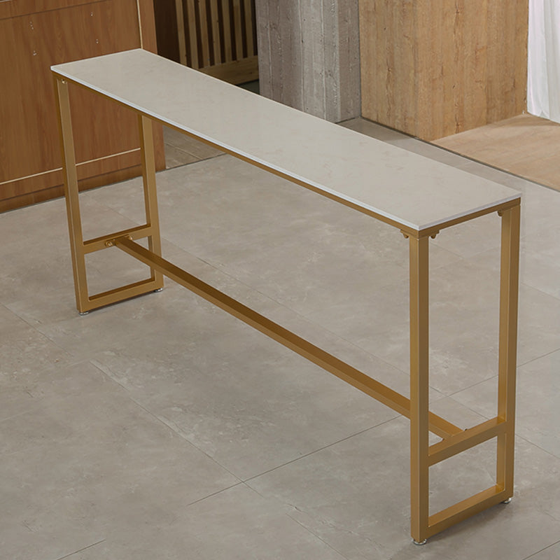 Glam Bar-height Table with Faux Marble Top Table for Patio Use Clearhalo 'Bar Furniture' 'Bar Tables' 'bar_tables' 'furn' 'furn_bar_tables' 'Furniture' 'Kitchen & Dining Furniture' 6321481