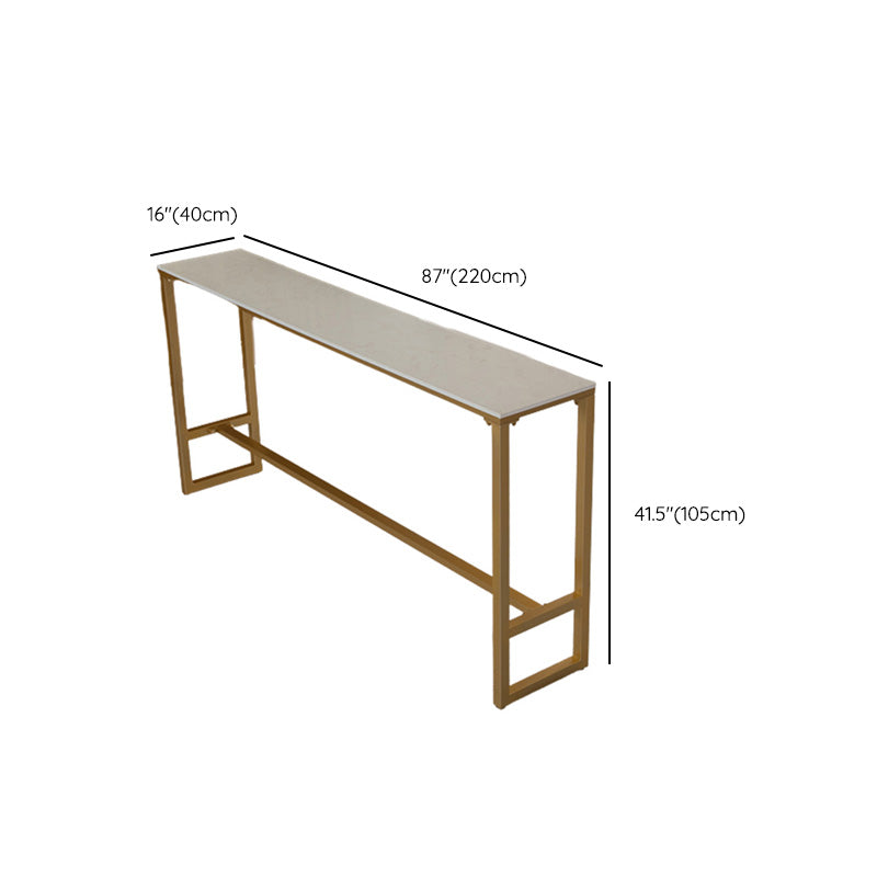 Glam Bar-height Table with Faux Marble Top Table for Patio Use Clearhalo 'Bar Furniture' 'Bar Tables' 'bar_tables' 'furn' 'furn_bar_tables' 'Furniture' 'Kitchen & Dining Furniture' 6321487