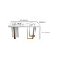 Glam Rectangle Bar Table Faux Marble Top Table for Patio Use Clearhalo 'Bar Furniture' 'Bar Tables' 'bar_tables' 'furn' 'furn_bar_tables' 'Furniture' 'Kitchen & Dining Furniture' 6321498
