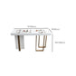 Glam Rectangle Bar Table Faux Marble Top Table for Patio Use Clearhalo 'Bar Furniture' 'Bar Tables' 'bar_tables' 'furn' 'furn_bar_tables' 'Furniture' 'Kitchen & Dining Furniture' 6321501