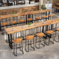 Wood Top Table Metal Black Base Rectangle Bar Table for Patio Use Clearhalo 'Bar Furniture' 'Bar Tables' 'bar_tables' 'furn' 'furn_bar_tables' 'Furniture' 'Kitchen & Dining Furniture' 6321519