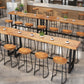 Wood Top Table Metal Black Base Rectangle Bar Table for Patio Use Clearhalo 'Bar Furniture' 'Bar Tables' 'bar_tables' 'furn' 'furn_bar_tables' 'Furniture' 'Kitchen & Dining Furniture' 6321520