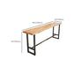 Wood Top Table Metal Black Base Rectangle Bar Table for Patio Use Clearhalo 'Bar Furniture' 'Bar Tables' 'bar_tables' 'furn' 'furn_bar_tables' 'Furniture' 'Kitchen & Dining Furniture' 6321525