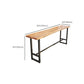 Wood Top Table Metal Black Base Rectangle Bar Table for Patio Use Clearhalo 'Bar Furniture' 'Bar Tables' 'bar_tables' 'furn' 'furn_bar_tables' 'Furniture' 'Kitchen & Dining Furniture' 6321529