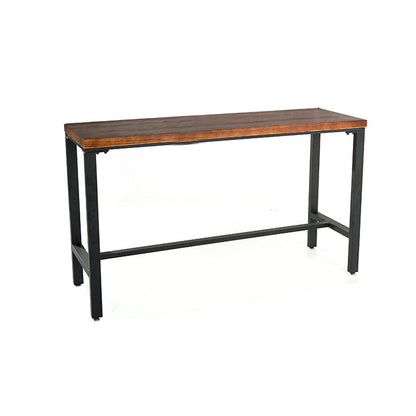 Metal Bar Table Rectangular Wood Top Bistro Pub Table with Trestle Base Without Chairs Clearhalo 'Bar Furniture' 'Bar Tables' 'bar_tables' 'furn' 'furn_bar_tables' 'Furniture' 'Kitchen & Dining Furniture' 6321542