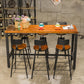 Metal Bar Table Rectangular Wood Top Bistro Pub Table with Trestle Base 86.6"L x 15.7"W x 41.3"H Without Chairs Clearhalo 'Bar Furniture' 'Bar Tables' 'bar_tables' 'furn' 'furn_bar_tables' 'Furniture' 'Kitchen & Dining Furniture' 6321544