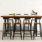 Mesa de bar con base metálica moderna Mesa rectangular de madera para pub bistró