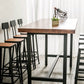 Mesa de bar con base metálica moderna Mesa rectangular de madera para pub bistró