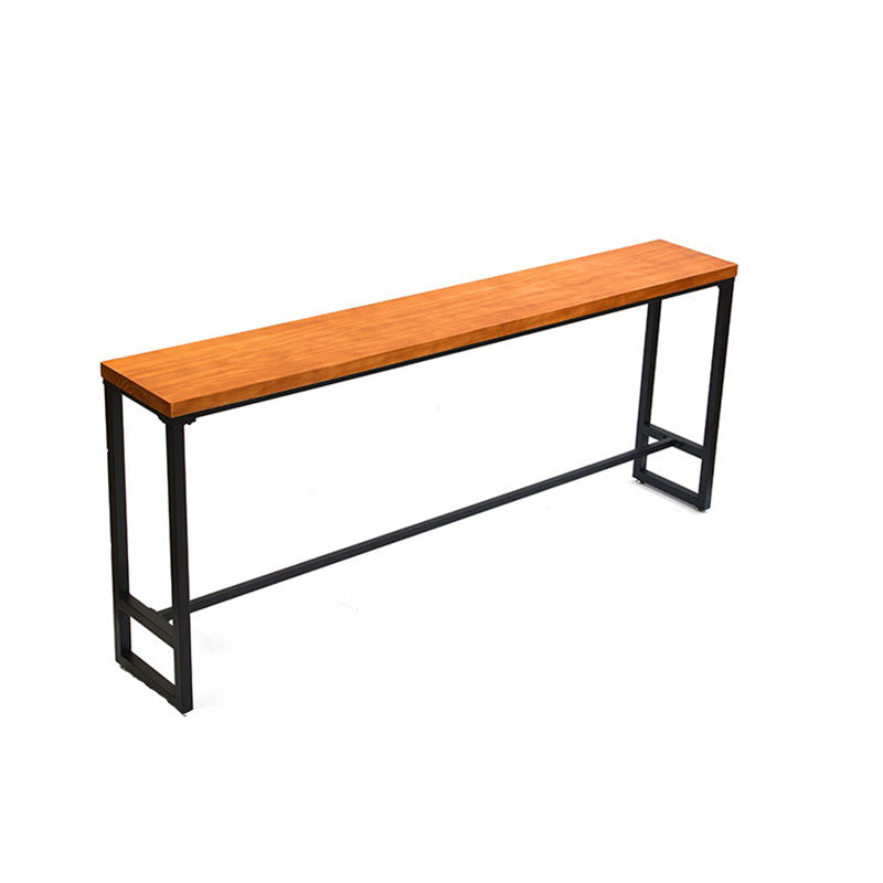 Metal Bar Table Solid Wood Top Bistro Pub Table for Patio Use Without Chairs Clearhalo 'Bar Furniture' 'Bar Tables' 'bar_tables' 'furn' 'furn_bar_tables' 'Furniture' 'Kitchen & Dining Furniture' 6321584