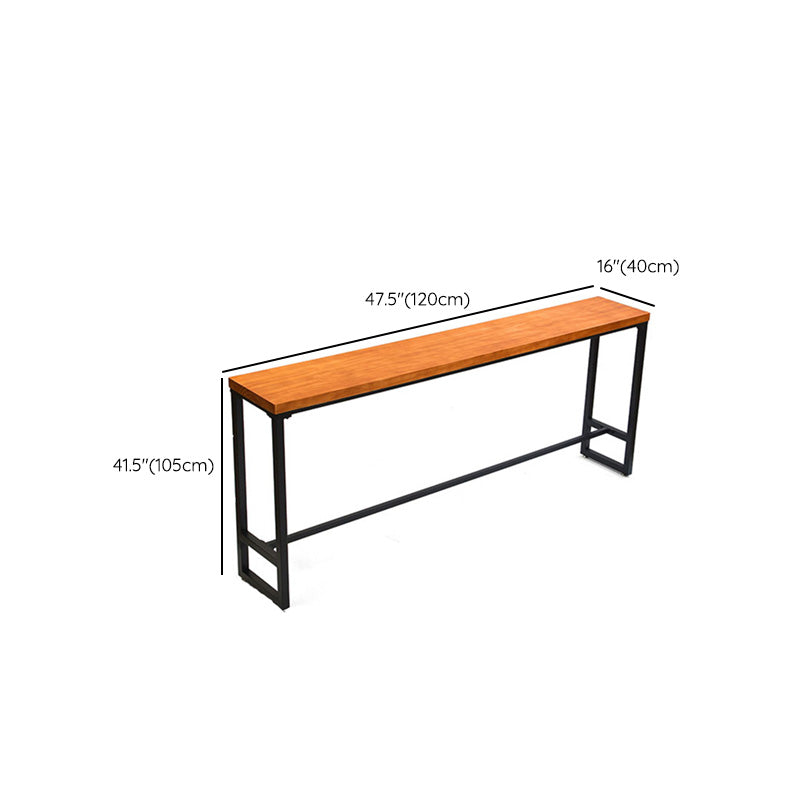 Metal Bar Table Solid Wood Top Bistro Pub Table for Patio Use Clearhalo 'Bar Furniture' 'Bar Tables' 'bar_tables' 'furn' 'furn_bar_tables' 'Furniture' 'Kitchen & Dining Furniture' 6321593