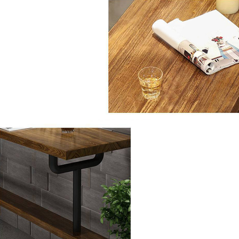 Industrial Style Bar Table Bistro Pub Table with Metal Black Base Clearhalo 'Bar Furniture' 'Bar Tables' 'bar_tables' 'furn' 'furn_bar_tables' 'Furniture' 'Kitchen & Dining Furniture' 6321607
