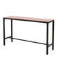 Mesa industrial con altura de barra, patas negras y mesa de bar con base metálica