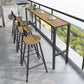 Industrieller Bartisch mit Metallgestell, Pub-Höhe, Esstisch für die Terrasse