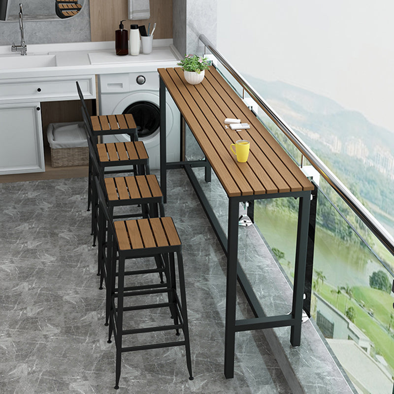 Industrieller Bartisch mit Metallgestell, Pub-Höhe, Esstisch für die Terrasse