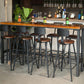 Table de bar de style industriel Table de pub de bistro en bois massif en fer noir