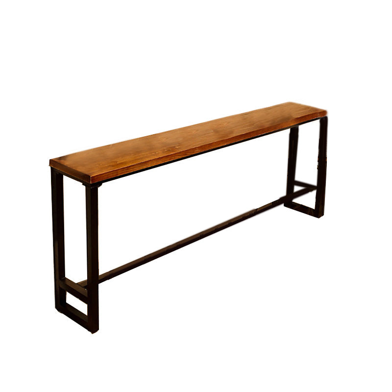 Table de bar de style industriel Table de pub de bistro en bois massif en fer noir