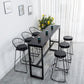 Bistrotisch im Industriestil mit Steinplatte und Metallsockel