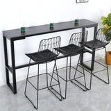 Mesa de piedra top table de pub de estilo industrial con base de metal