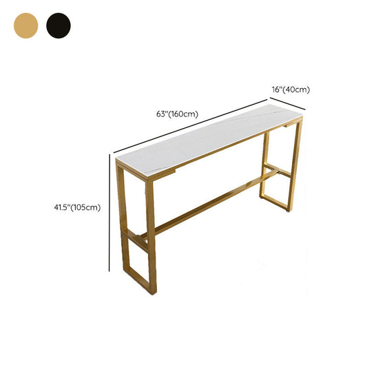 石トップテーブルインダストリアルスタイルのビストロパブテーブルと金属ベース