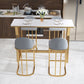 Rectangle Stone Top Table Glam Style Bistro Pub Table with Metal Base Clearhalo 'Bar Furniture' 'Bar Tables' 'bar_tables' 'furn' 'furn_bar_tables' 'Furniture' 'Kitchen & Dining Furniture' 6321710
