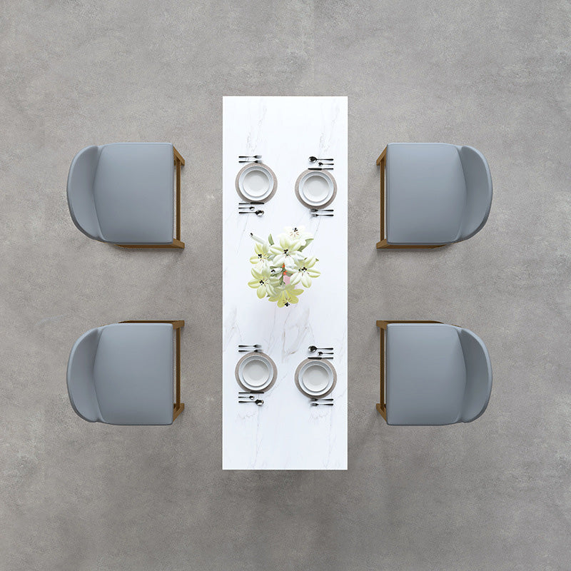 Rectangle Stone Top Table Glam Style Bistro Pub Table with Metal Base Clearhalo 'Bar Furniture' 'Bar Tables' 'bar_tables' 'furn' 'furn_bar_tables' 'Furniture' 'Kitchen & Dining Furniture' 6321711