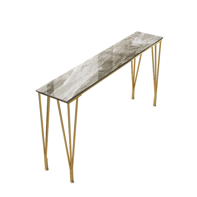 41.3-inch Marble Top Table Modern Style Bistro Pub Table with Four Legs Gold Without Chairs Clearhalo 'Bar Furniture' 'Bar Tables' 'bar_tables' 'furn' 'furn_bar_tables' 'Furniture' 'Kitchen & Dining Furniture' 6321723