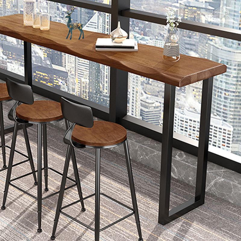 Table supérieure en bois Table de pub rectangulaire de style industriel pour utilisation sur patio