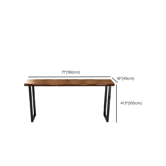 木製のトップテーブル工業スタイルの長方形のパティオテーブルパティオの使用