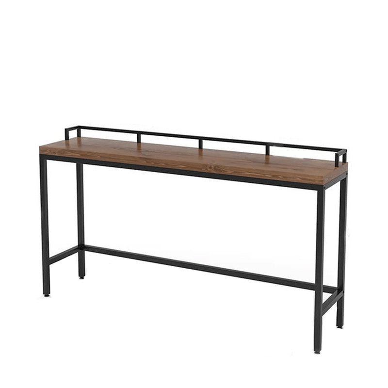 41.3-inch Wood Top Table Industrial Style Pub Table with Metal Base Without Chairs Clearhalo 'Bar Furniture' 'Bar Tables' 'bar_tables' 'furn' 'furn_bar_tables' 'Furniture' 'Kitchen & Dining Furniture' 6321753