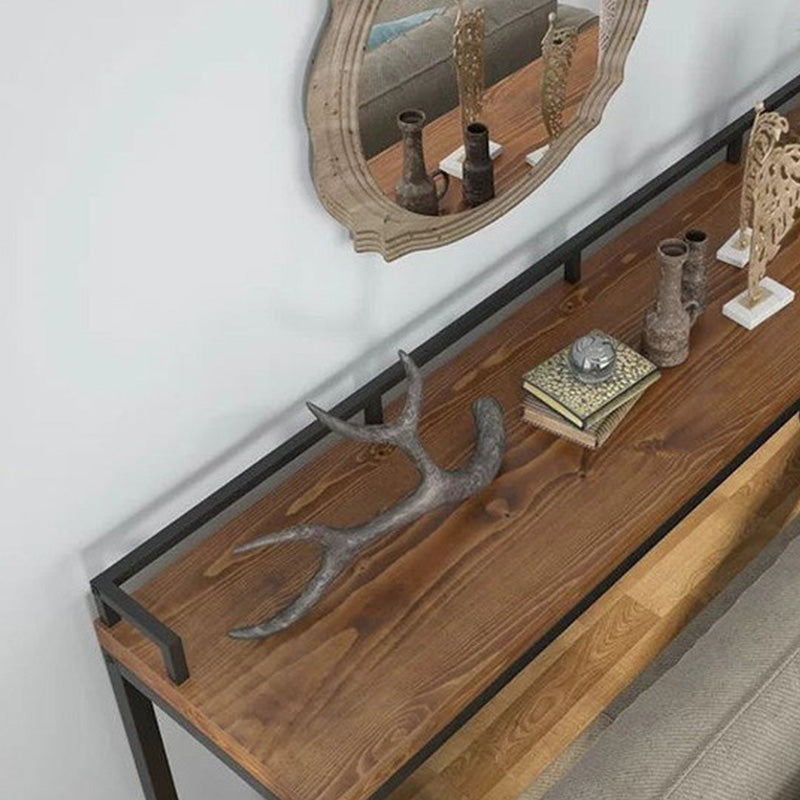 41.3-inch Wood Top Table Industrial Style Pub Table with Metal Base Clearhalo 'Bar Furniture' 'Bar Tables' 'bar_tables' 'furn' 'furn_bar_tables' 'Furniture' 'Kitchen & Dining Furniture' 6321759