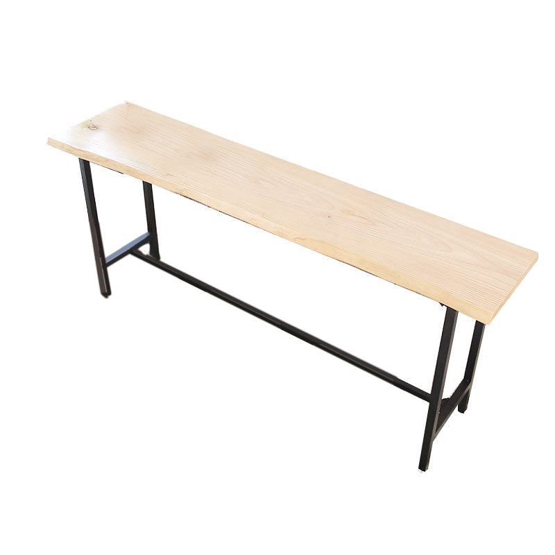 Metal 41.3-inch Bar Table Rectangular Wood Top Bistro Pub Table with Black Base Without Chairs Clearhalo 'Bar Furniture' 'Bar Tables' 'bar_tables' 'furn' 'furn_bar_tables' 'Furniture' 'Kitchen & Dining Furniture' 6321771