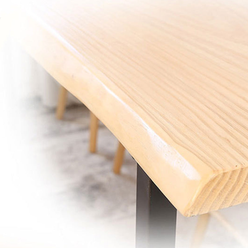 Metal 41.3-inch Bar Table Rectangular Wood Top Bistro Pub Table with Black Base Clearhalo 'Bar Furniture' 'Bar Tables' 'bar_tables' 'furn' 'furn_bar_tables' 'Furniture' 'Kitchen & Dining Furniture' 6321776