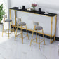 Table de pub de style moderne, plateau en faux marbre de 41,3 pouces avec base dorée