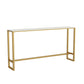Table de pub de style moderne, plateau en faux marbre de 41,3 pouces avec base dorée