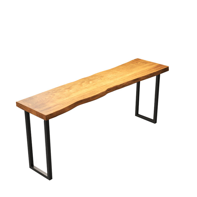 Mesa rectangular con altura de barra de madera maciza de 41,3" de alto con base de metal