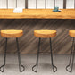 Mesa rectangular con altura de barra de madera maciza de 41,3" de alto con base de metal