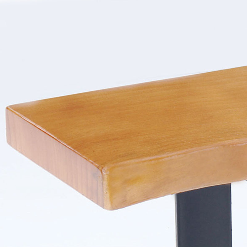 Mesa rectangular con altura de barra de madera maciza de 41,3" de alto con base de metal