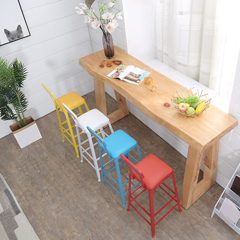 Modern 41.3"H Bar Table Rectangular Solid Wood Bistro Pub Table 78.7"L x 19.7"W x 41.3"H Without Chairs Clearhalo 'Bar Furniture' 'Bar Tables' 'bar_tables' 'furn' 'furn_bar_tables' 'Furniture' 'Kitchen & Dining Furniture' 6321855