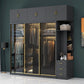 Armoire de porte coulissante moderne pour armoire noire de chambre à coucher avec portes en verre
