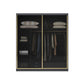 Armoire de porte coulissante moderne pour armoire noire de chambre à coucher avec portes en verre