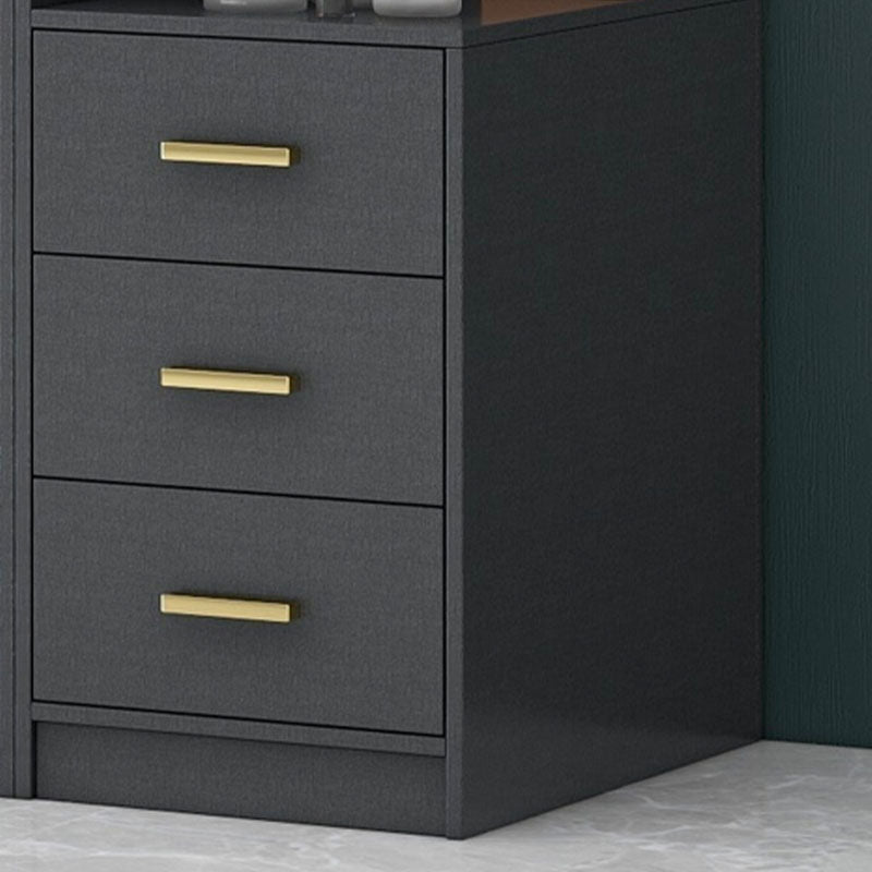 Armoire de porte coulissante moderne pour armoire noire de chambre à coucher avec portes en verre