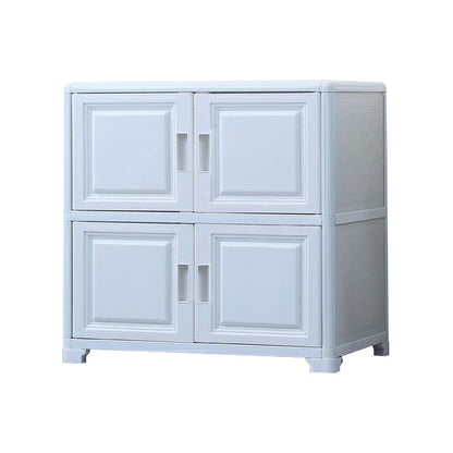 Contemporary Hinged Storage Cabinet Plastic Non-Hanging Armoire
